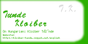 tunde kloiber business card